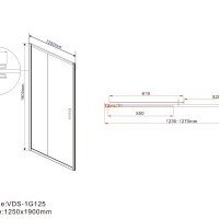Vincea Garda VDS-1G125CL Душевая дверь 1250*1900 мм (профиль хром | витраж прозрачное стекло)