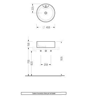 Serel 2054 Раковина накладная 45 см (белый), купить в магазине ...
