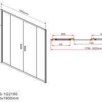 Vincea Garda VDS-1G2180CH Душевая дверь 1800*1900 мм (профиль хром | витраж стекло "шиншилла")