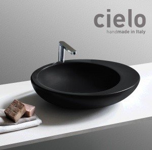 Ceramica CIELO Le Giare LGLA60N - Раковина накладная на столешницу 60*45 см  (черная  глянцевая)