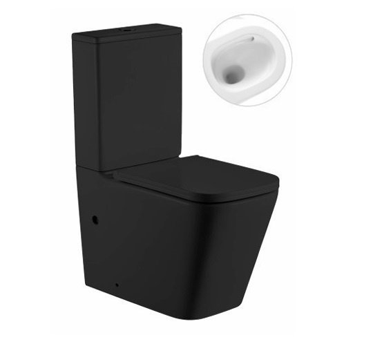 SantiLine SL-5028MB Унитаз-компакт напольный, безободковый (чёрный ...