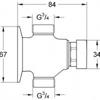 Смеситель GROHE CONTROPRESS 36186 000 Автоматический проходной вентиль (хром)
