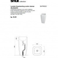 Cielo SHUI SHFREEP: Напольная раковина для монтажа к стене, в комплекте со сливной системой. 
