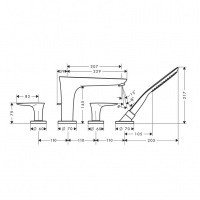 Hansgrohe PuraVida 15446000 - Смеситель на борт ванны (хром)