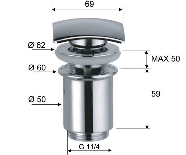 Remer 905SCC114 Выпуск для раковины с переливом (хром), купить в ...