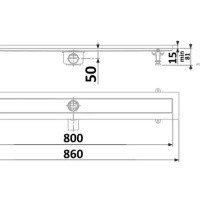 TIMO Standart DP20-800 Душевой трап 800 мм | без декоративной решётки