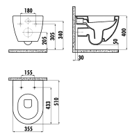 Creavit Free FE322-11CB00E-0000 Унитаз подвесной, безободковый (белый глянцевый)