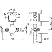 Cisal ZA01850104 Внутренний механизм смесителя для ванны