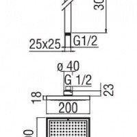 NOBILI AD138/66CR_AD139/17CCR Верхний душ с кронштейном