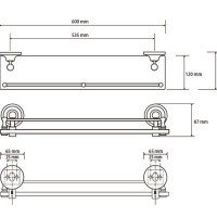 Bemeta Retro 144202268 Полка стеклянная 60 см (хром | золото)