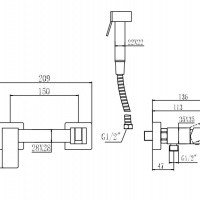 Savol S-FXQ005C Гигиенический душ - комплект со смесителем (бронза)