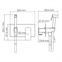WasserKRAFT Aller 10638 Гигиенический душ - комплект со смесителем (хром)