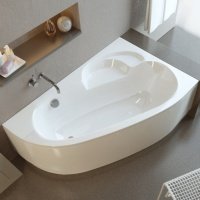 Акриловая ванна ALPEN Terra 170 R ALPTR170R, гарантия 10 лет, асимметричная форма, объём 260 литров, цвет - snow white (белоснежный)