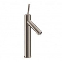 Axor Starck 10123820 Высокий смеситель для раковины - шлифованный никель,  в комплекте со сливным гарнитуром (донным клапаном)