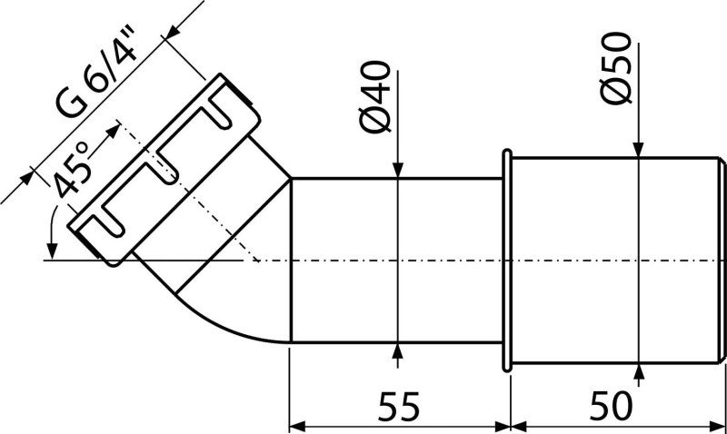 AlcaPlast A52 Отводной патрубок для сифонов к душевым поддонам, купить ...