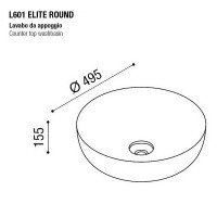 AeT Elite Round L601T0R0V0483 Раковина накладная Ø 495 мм (чёрный мрамор)
