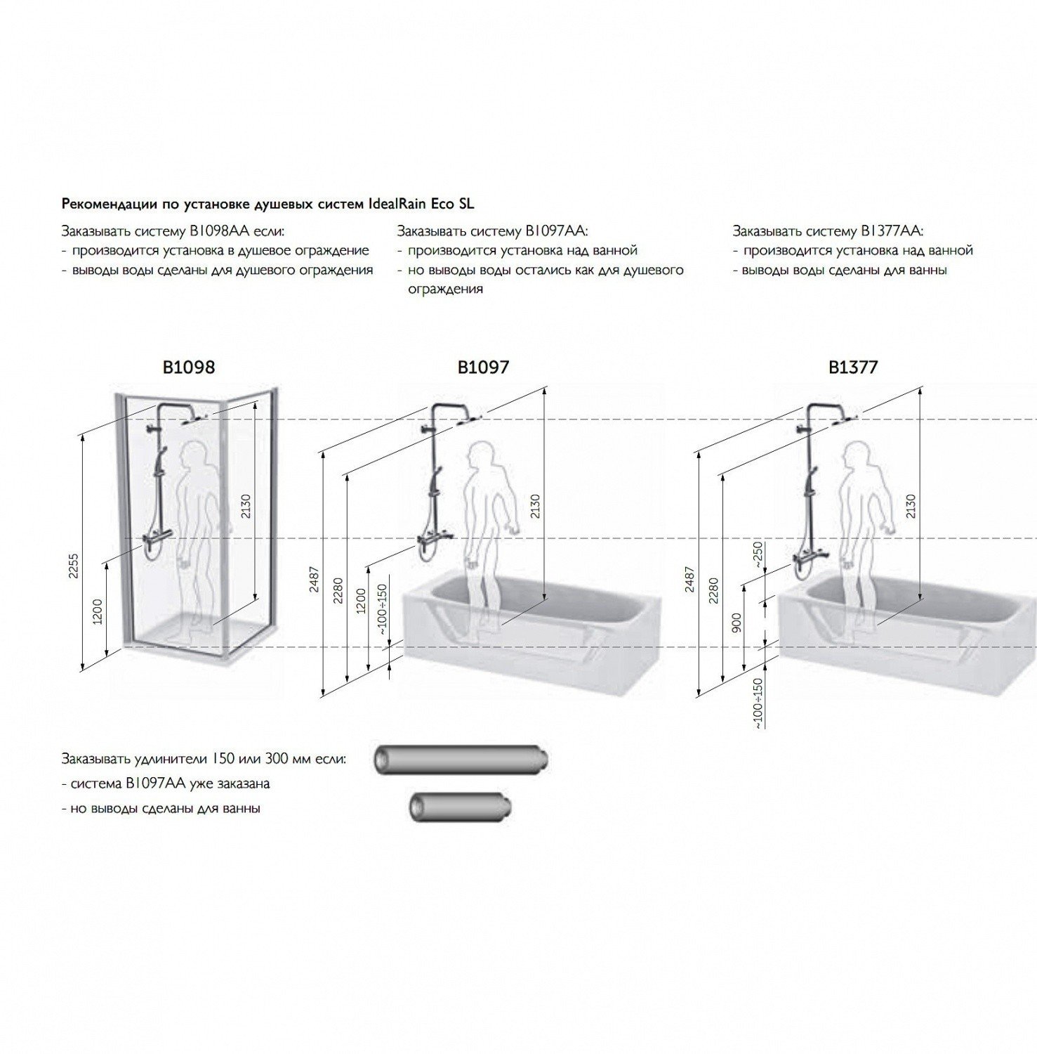 Ideal Standard IdealRain Eco SL B1377AA Душевая система (хром), купить ...