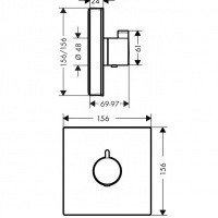 Термостатический смеситель для душа 15734400 Hansgrohe ShowerSelect Glass (белый, хром)