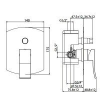 GATTONI Ely 8834/88C0.CH Смеситель для ванны (хром)