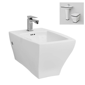 ArtCeram JAZZ JZB001 01 10 Биде подвесное (белый глянцевый с декором "чёрный линии")