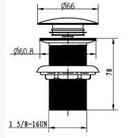 CeramaLux BB006B Донный клапан | сливной гарнитур (черный глянцевый)