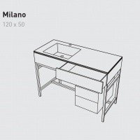Ceramica CIELO Milano MIBCL BA - База под раковину с выдвижным ящиком 120*50*h17 см (цвет - базальт)