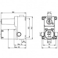 E.C.A. 102166201EX Встраиваемый механизм смесителя для ванны (хром)