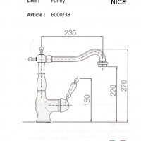 Nice Funny N-6000-38CB Высокий смеситель для кухни (хром)