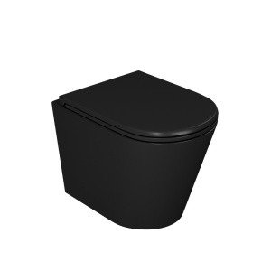 D&K Venice DT1026025 Унитаз подвесной, безободковый | комплект с сиденьем Soft Close (чёрный матовый)