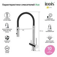 IDDIS Ace ACESBFFi05 Высокий смеситель для кухни (хром)