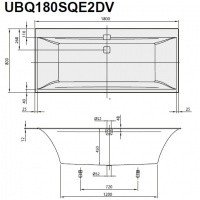 Villeroy & Boch Squaro Edge 12 UBQ180SQE2DV-01 Ванна прямоугольная 1800*800 мм (альпийский белый)