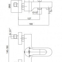 GPD Nova MBB35 Смеситель для ванны (хром)