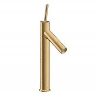 Axor Starck 10123250 Высокий смеситель для раковины - шлифованное золото,  в комплекте со сливным гарнитуром (донным клапаном)
