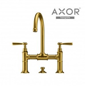 AXOR Montreux 16511250 Двухвентильный смеситель для раковины с поворотным изливом (шлифованное золото)