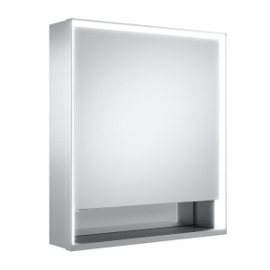 Keuco Royal Lumos 14301171101 Зеркальный шкаф с подсветкой 65*74 см (алюминий | белый)