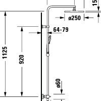 Duravit B.2 B24280008010 Душевая система в комплекте с термостатическим смесителем (хром)