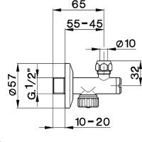 Cisal ZA00282021 Угловой вентиль для подключения смесителя 1/2" (хром)