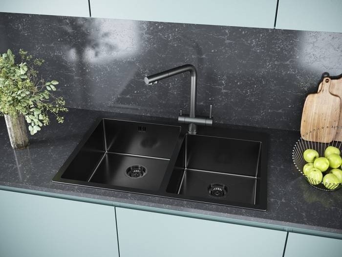 Paulmark HELFER PM237851-GM Мойка для кухни двойная 78*51 см (вороненая ...