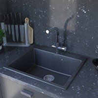 Мойка для кухни Paulmark PM106052-BLM Цвет черный металлик