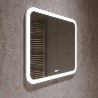 Vincea VLM-2A100-2W Зеркало для ванной комнаты с LED-подсветкой и часами 1000*800 мм | с функцией антизапотевания (хром)