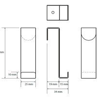 Bemeta White 101106154 Крючок для халатов и полотенец на дверь (белый матовый)