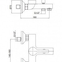 GPD Solus MBB55 Смеситель для ванны (хром)