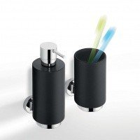 Colombo Design Nordic B5202.0CR-CNO Стакан для зубных щеток | настенный (хром - черная керамика)
