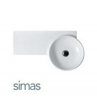 SIMAS Flow FL05BI*1 - Раковина для ванной комнаты 87*50 см | с отверстием для смесителя (белая глянцевая)