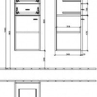 Шкафчик навесной 9706N1BM VILLEROY BOCH Central Line, 350 x 800 x 370 мм