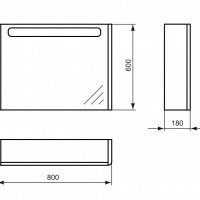 Зеркальный шкафчик T7822WG Ideal Standard SoftMood, мебель для ванной.