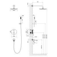 Timo Saona SX-2379/00SM Душевая система с функцией наполнения ванны - комплект со смесителем (хром)