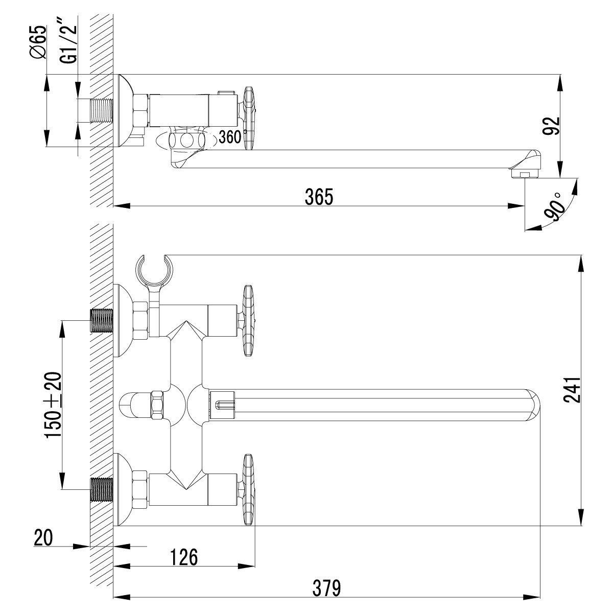 Lemark Plus Spirit LM1951C - Смеситель для ванны с поворотным изливом ...