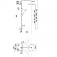 NOBILI Velis VE125030/50RCP Душевая система - комплект с термостатическим смесителем (красное золото)