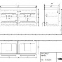 Villeroy Boch Avento A89300PN Тумба под раковину 1180х515 мм (Elm Impresso).